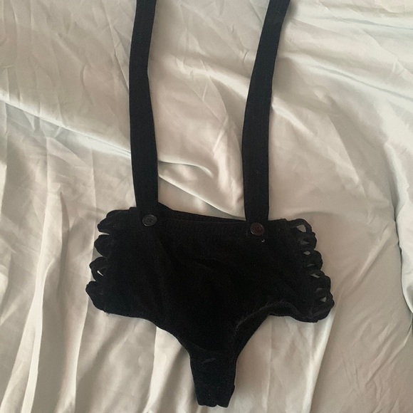 iHeartRaves Other - iHeart Raves Black Velvet Overall Bottoms